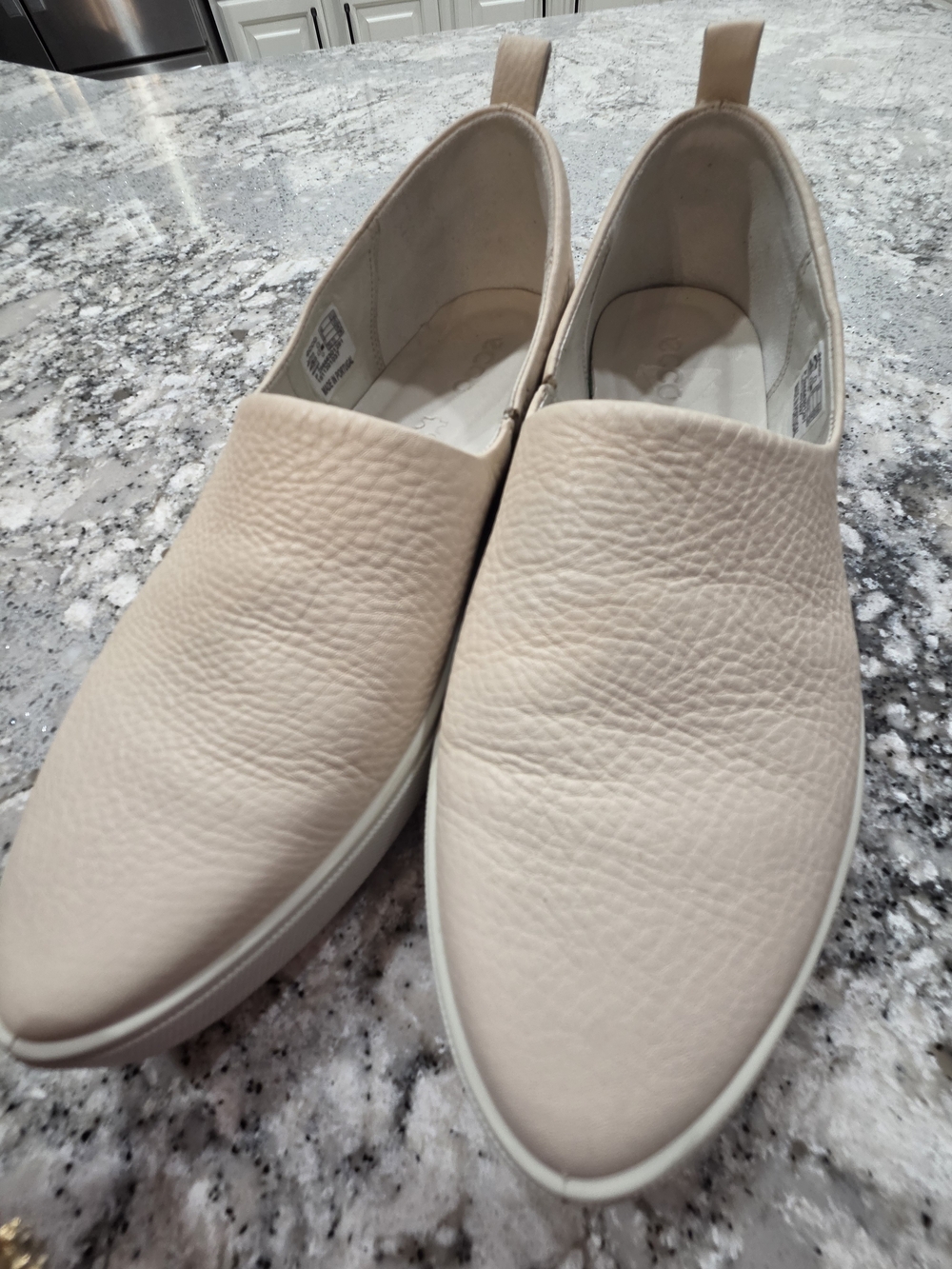 Ecco Women's Slip-On Loafers in Light Cream
